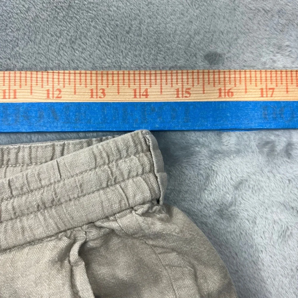 BANANA REPUBLIC Mason Athletic Tapered Pant Mens 31x32 Beige Linen Blend Trouser